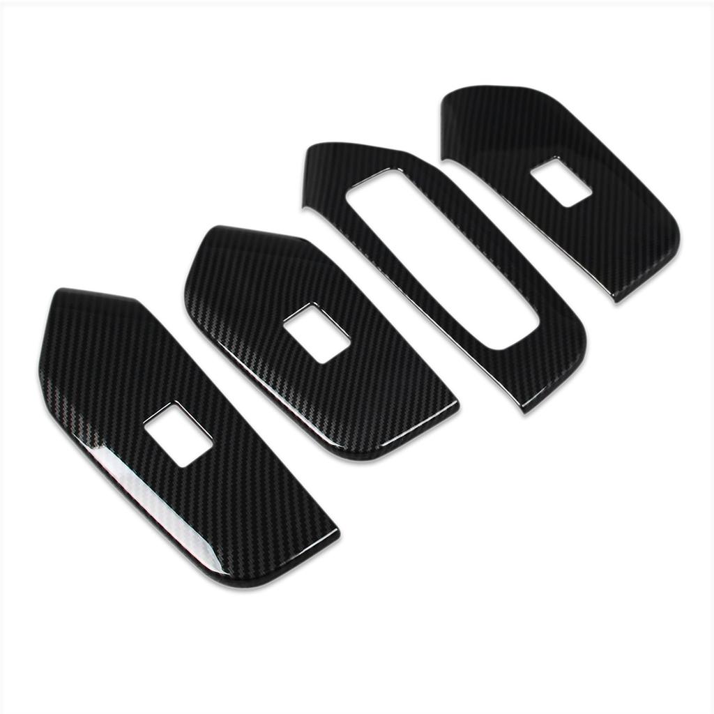 RUIQ Toyota New Prius 60 Series Exclusive Interior Door Window Button Switch Panel Cover Garnish Toyota Prius Exclusive Design Fiber Black (Carbon