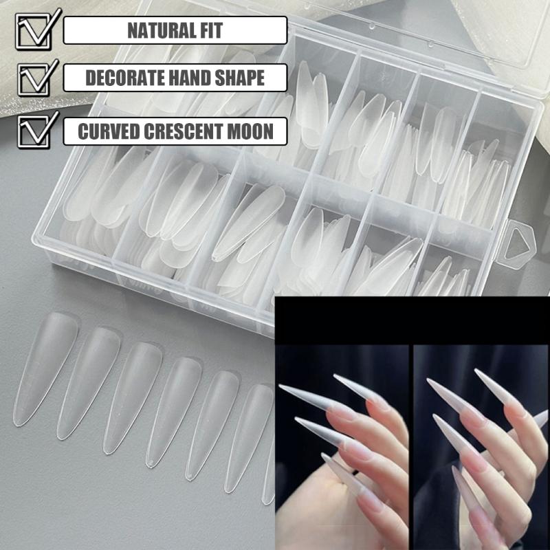 240 Pcs Clear False Nail Tips Full Cover Stick on Nail Press On Nail Artificial Nail Extras Long Nail Tips