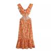 2024 Women's European & American Style Layered Decorative Midi Summer Dress