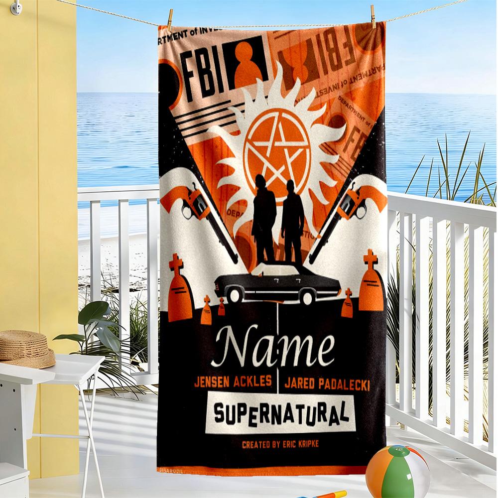 Supernatural: Journey Customize Your Name Beach Towel Super Soft Microfiber Quickdry Fabric