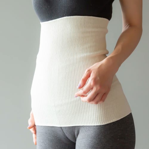 Sowan Organic Cotton Premium Belly Warmers, Set of 2, Unisex (Off-White)