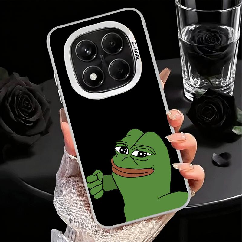 Смешной грустный лягушонок P-Pepe Мем Мягкий чехол для телефона для Xiaomi Redmi Note 13 14 15 Pro Plus 12S 12 11S 11 11T 10S 10 Ударопрочный чехол Bac