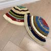 Temperament Knitted Bucket Hat Anti-cold Woven Basin Cap Striped Fisherman Hat  Vacation