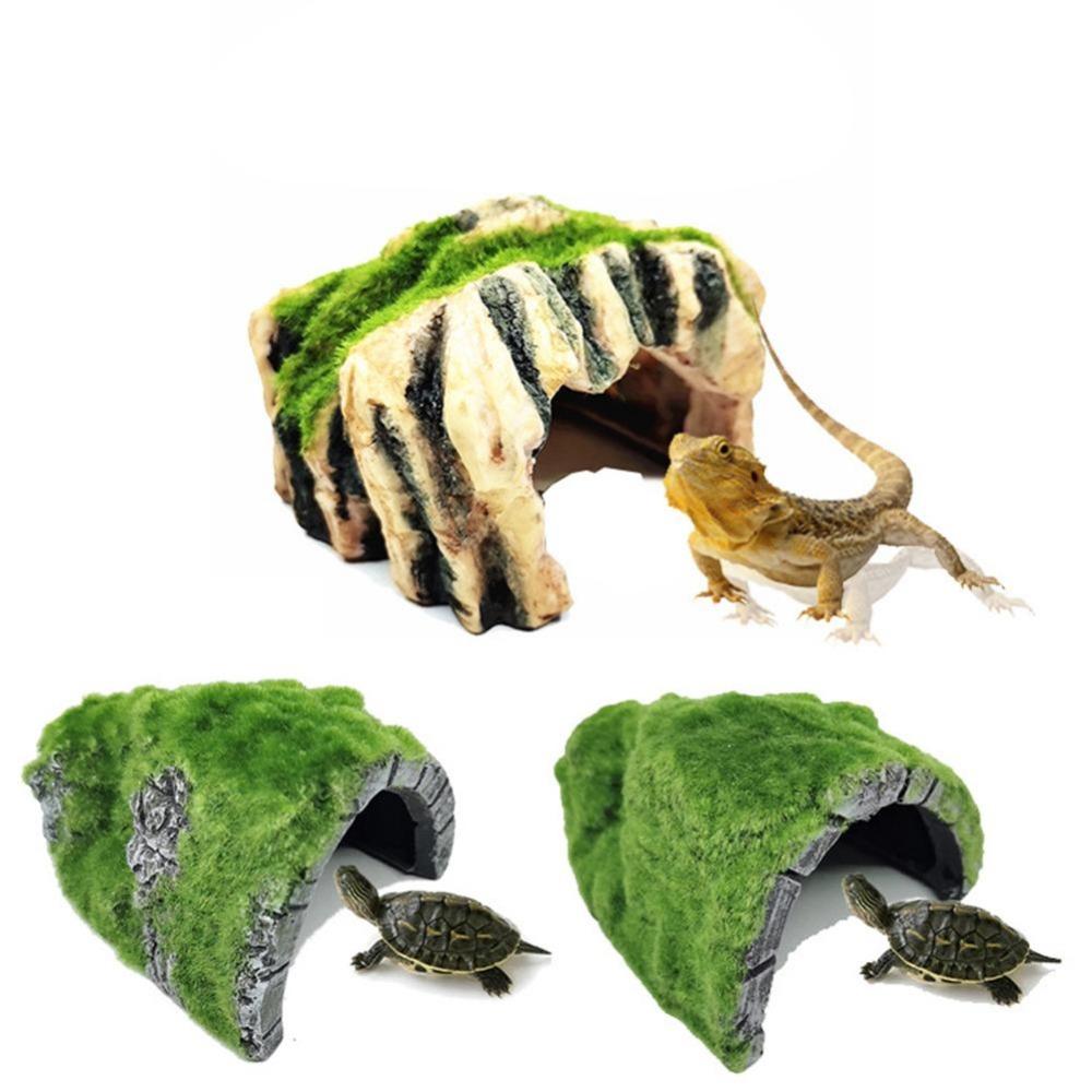 Resin Artificial for Aquarium Decoration Reptile Cave Lizard Cave Tortoise Shelter Snake Rest Cave