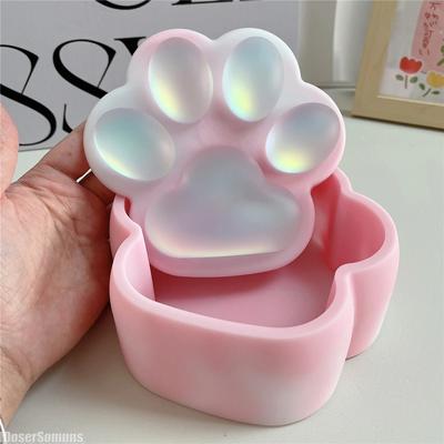 Kawaii Кошачий коготь Коробка для хранения Баночки Конфетница Канистра для ювелирных изделий Материал для макияжа Дизайн ногтей Разное Подарки Красочные