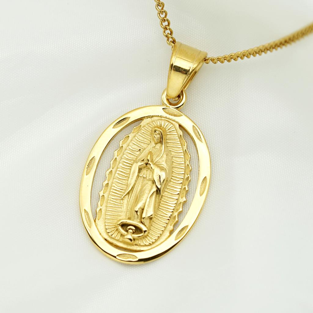 Catholic Necklaces for Men/Women Gold Color 316L Stainless Steel Pendant Religious Mother Virgin Mary Jewelry Christmas Gifts