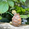 Fishing Turtle Statue Resin Figurine Animal Sculpture Garden Decor Lifelike Design Outdoor Ornament
