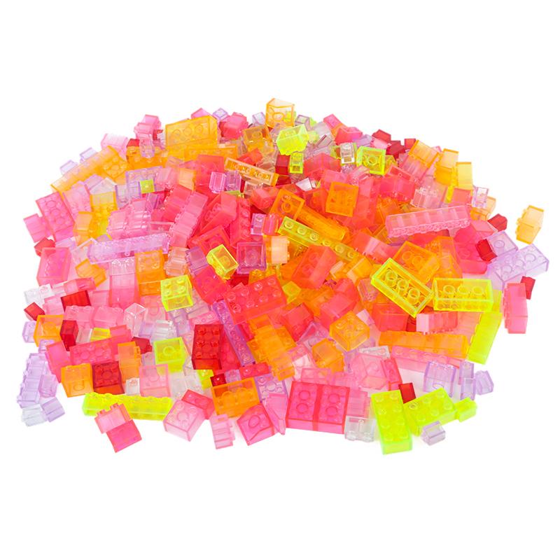 300 штук прозрачных строительных блоков для мальчиков и девочек, город DIY, креативные кирпичи, совместимые с MOC, объемная базовая пластина, обучающие детские игрушечные блоки