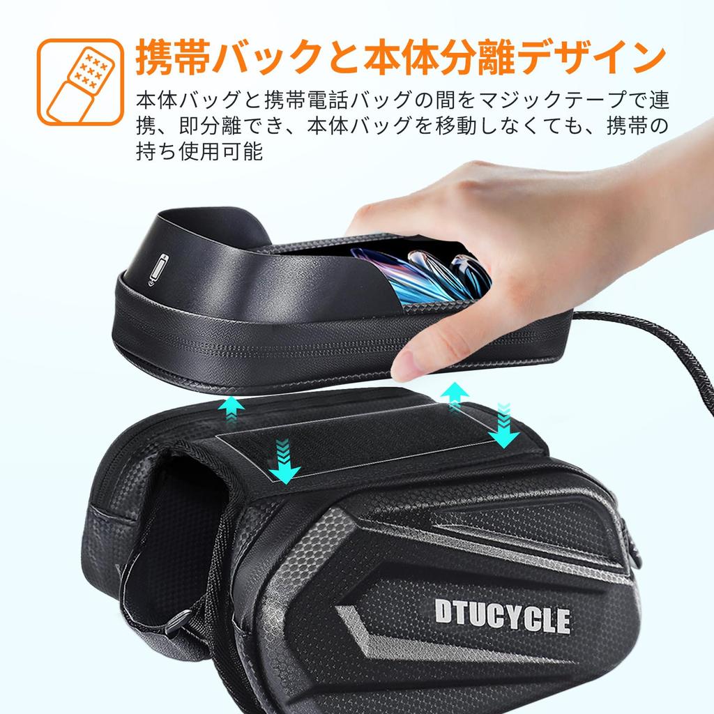 YEEFAIRY Bicycle Road Smartphone Top Tube Frame Waterproof EVA Phone Saddle Compatible with and Under TPU Suitable for Cross Bikes Bag, Bike, Holder,