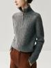 Autumn/Winter Women's Thick Cashmere Half-Zip High Neck Loose Sweater