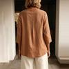Женская повседневная льняная блузка с круглым вырезом и рукавами три четверти для работы и повседневной носки