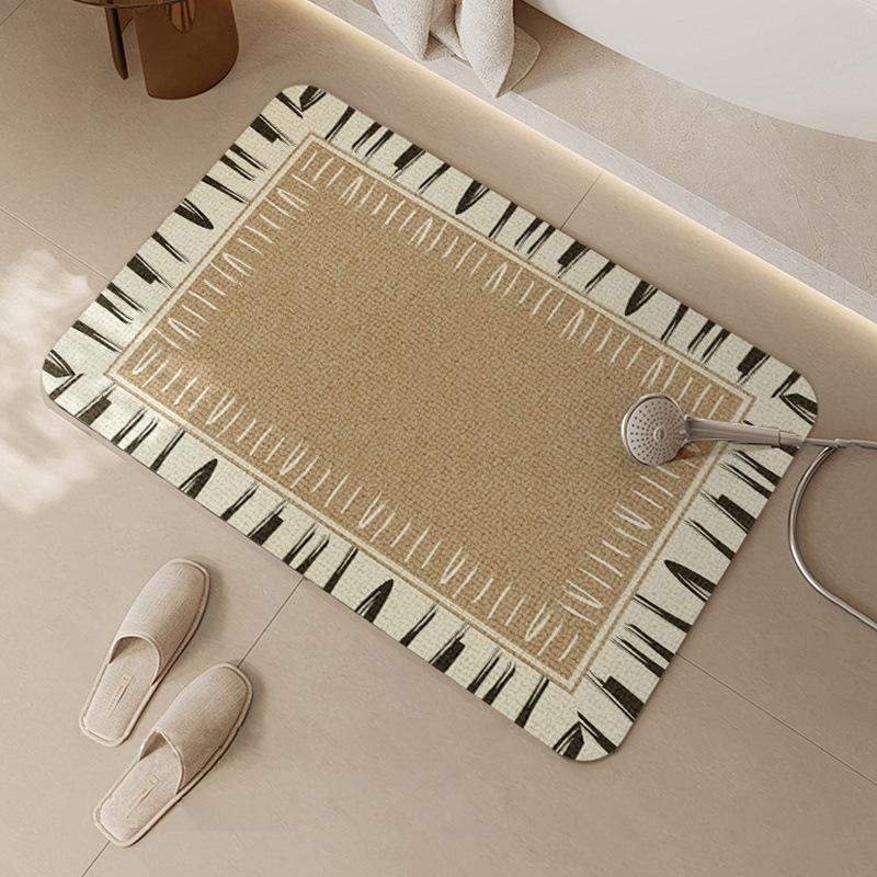 Туалетная дверь Ванная комната Диатомовая грязь Быстросохнущая подкладка для ног Коврик для ванной Ванная комната Коврик для пола в ванной Противоскользящий Сильный водопоглощающий