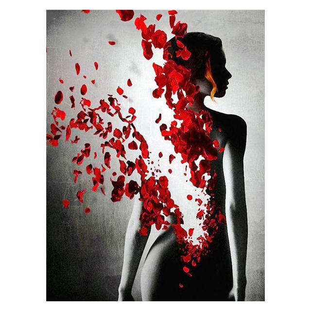 40x50cm Oil Painting By Numbers Flower Women DIY Paint By Numbers Girl On Canvas Home Decoration Diy Frame Digital Painting