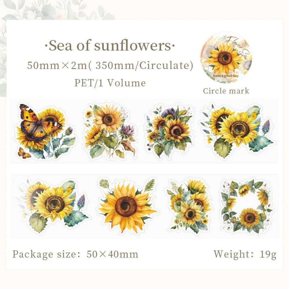 Plant Flower Lovers PET Washi Tape Mr.Paper Masking Tape DIY Sticker Set