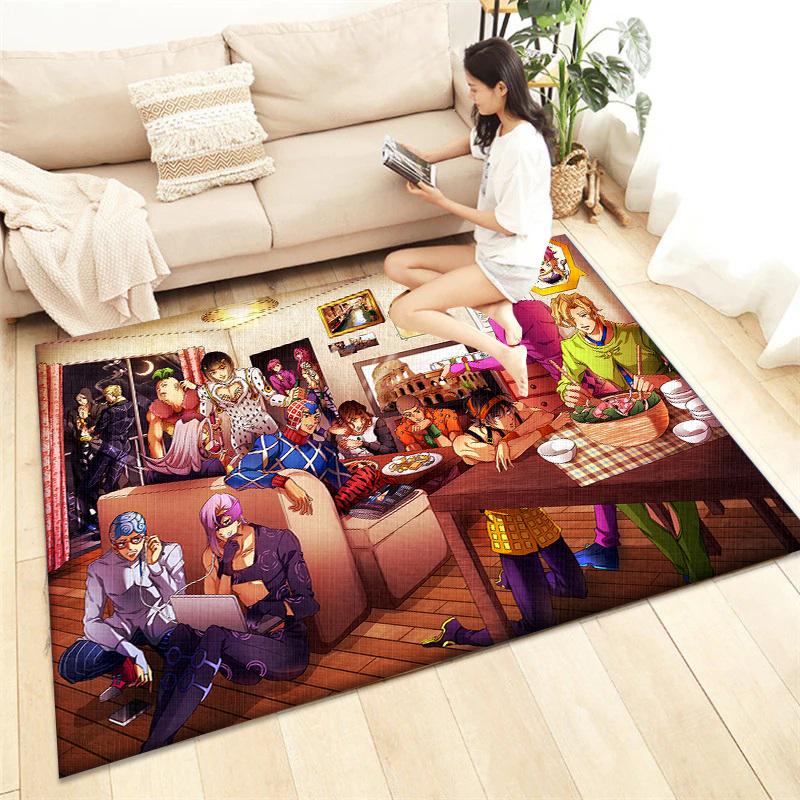 JoJo HD Printed Carpet Living Room Home Decor Sofa Table Rug Anti Slip Chair Cushion Lounge Mat Picnic Camping  Art