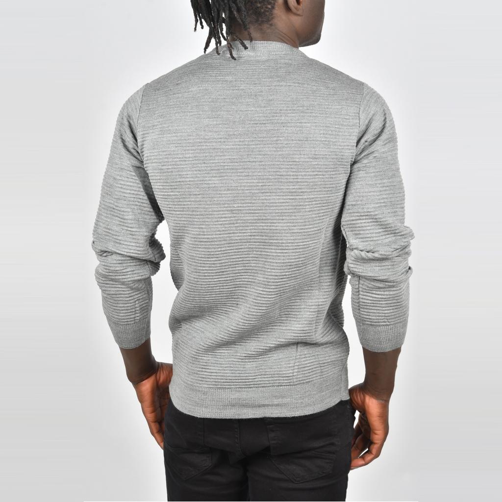 DeepSEA Striped Patterned Crew Neck Slim Cut Knit Sweater 2505492