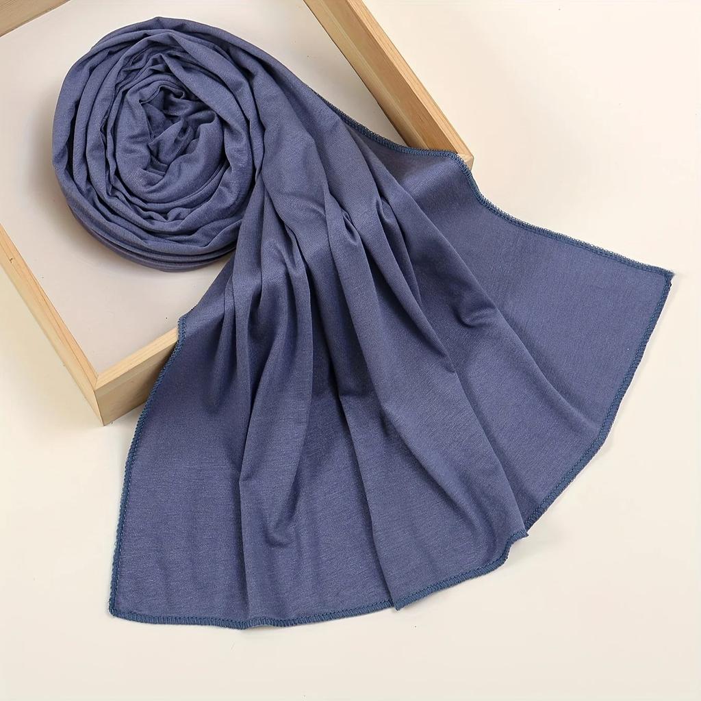 Ramadan Solid Color Muslim Hijab Thin Breathable Soft Cozy Scarf Elegant Style Windproof Sunscreen Shawl Headscarf