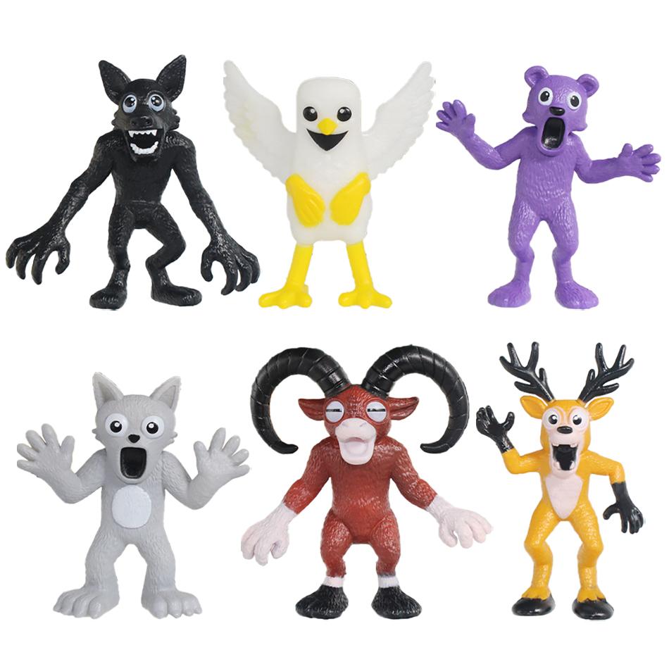 6 шт./комплект 99 Ночей в Лесу Олень Волк 9см Фигурка Декорация Коллекция Подарки на День Рождения Хэллоуин Рождество Игрушки для Детей