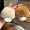 [Cute Little Mushroom] Real Rex Rabbit Hair Car Keychain Pendant Ins Internet Celebrity Hair Pom-pom Book Bag Pendant
