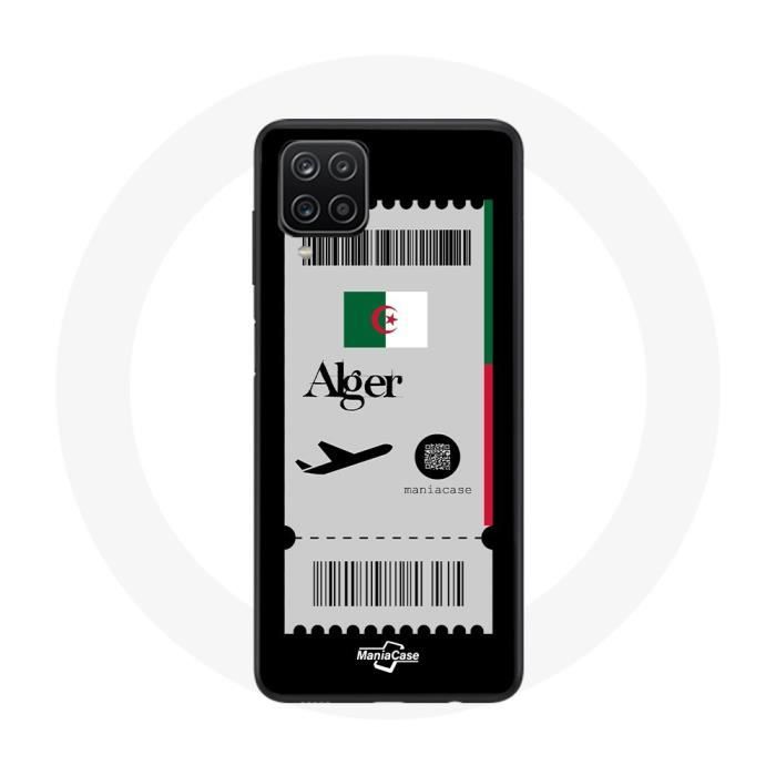 Coque - Maniacase - Samsung Galaxy A22 4G - Billet d'avion Alger - Souple - Noir