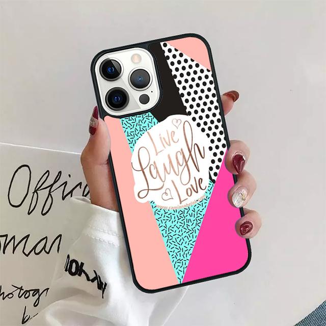 Чехол для телефона с цитатами Live Laugh Love Для iPhone 17 Air 15 16 14 13 12 Pro Max 11 Pro Max Plus Coque Shell
