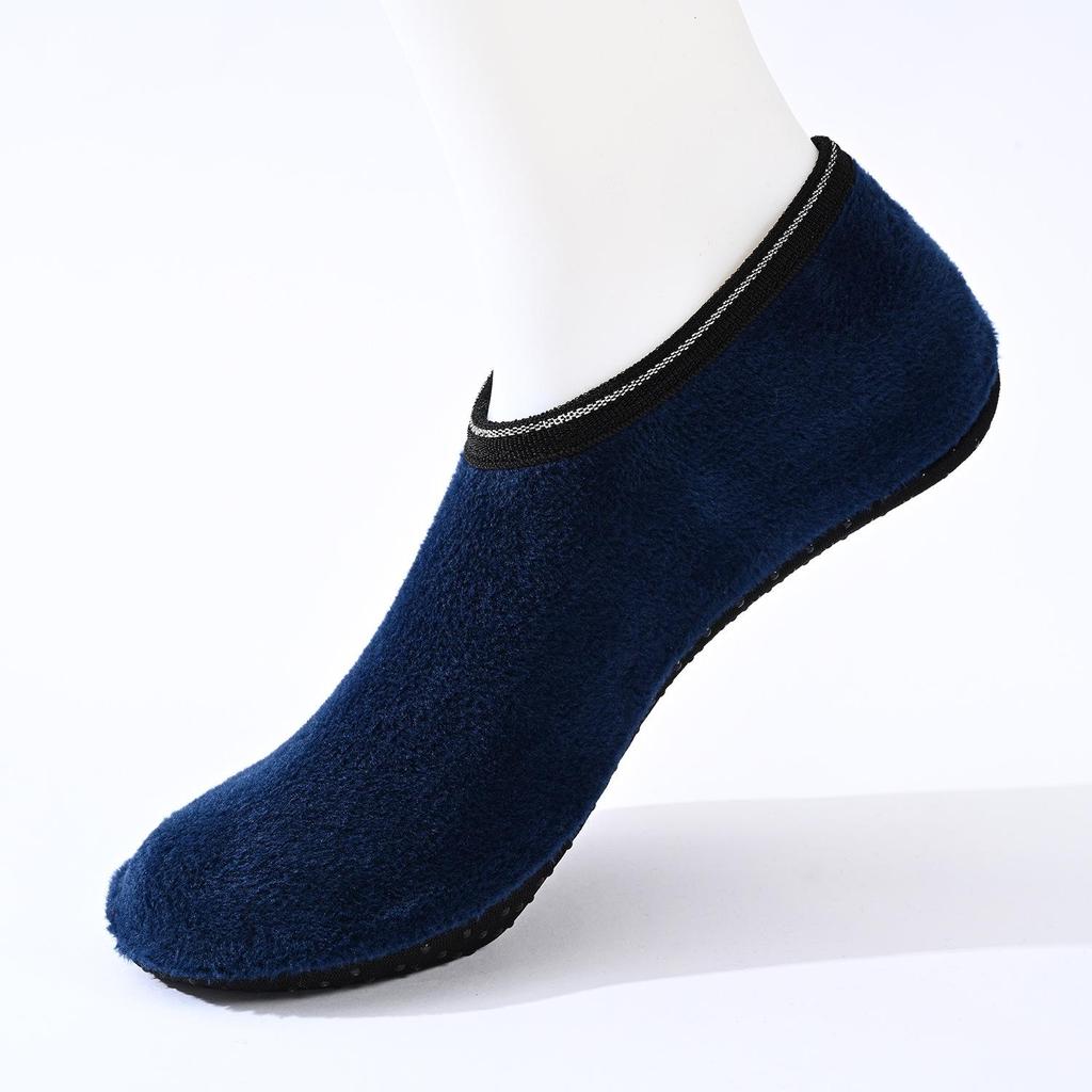 Женские однотонные нескользящие бархатные толстые носки для пола на осень и зиму