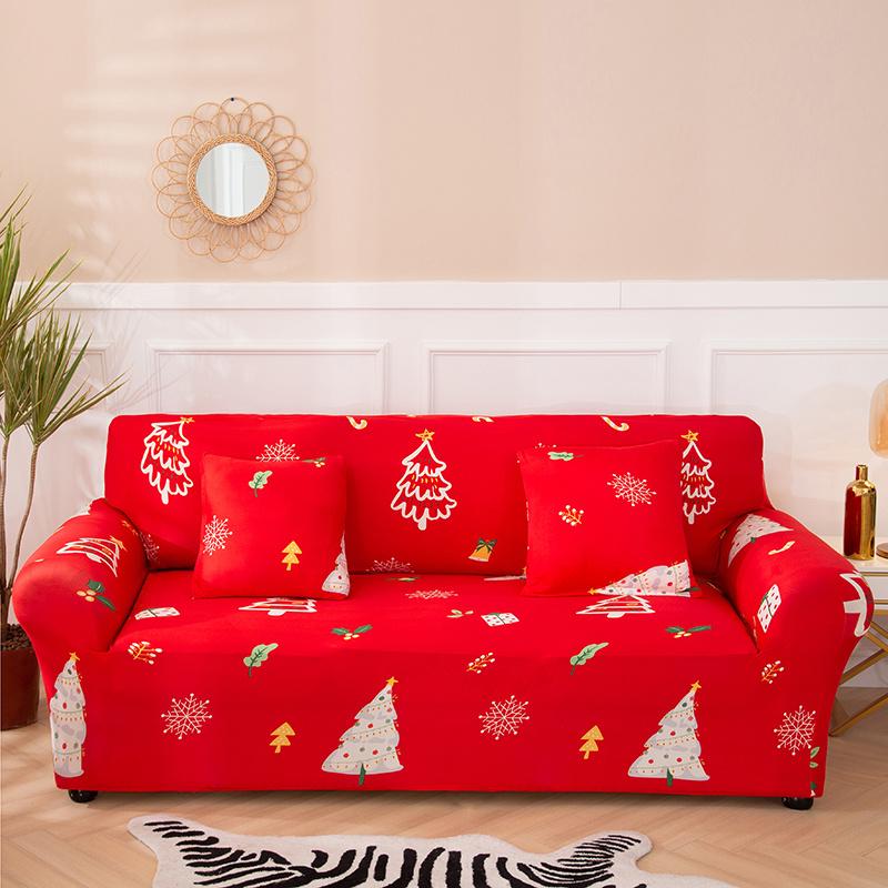Рождественские эластичные чехлы для дивана для гостиной Funda Sofa Чехол для дивана Защитник для кресла Универсальные накидки на диван Рождественский домашний декор