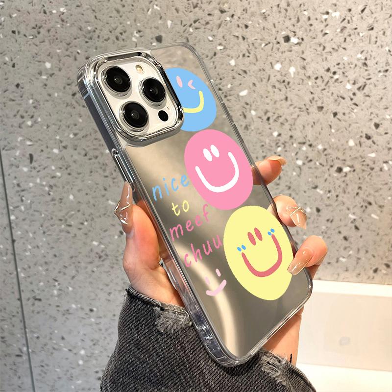 Чехлы для мобильных телефонов iPhone 11 13 XR 15 Pro Max 12 14 Pro Max Чехол iPhone 16 XS Max Зеркальный защитный чехол Зеркальный Изысканный мультяшный водонепроницаемый