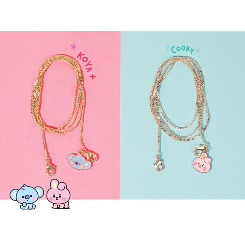 BTS BT21 Официальная маска-подвеска, ожерелье, ремешок с маской, цепочка для очков, двойного назначения, креативная анти-потерянная цепочка для маски