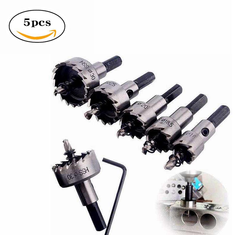 5-Piece Titanium-Coated HSS Hole Opener Set for Stainless Steel and Metal Sheet Drilling