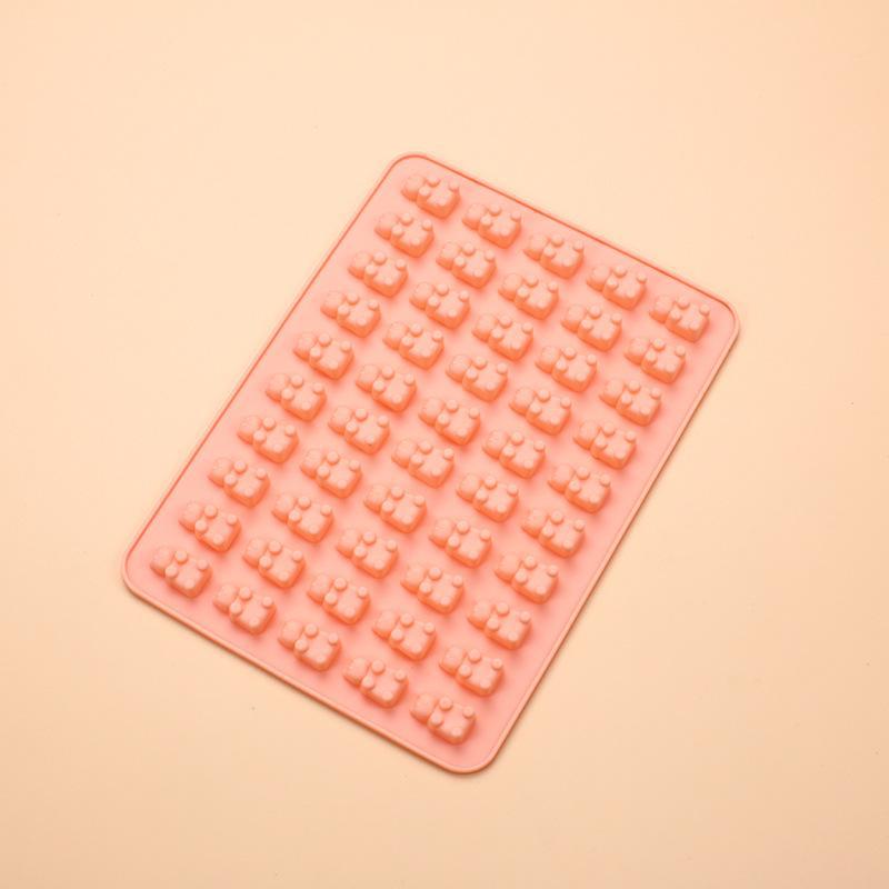 50-Piece Food Grade Silicone Gummy Bear Chocolate Molds - Cute Cartoon Design for DIY Baking