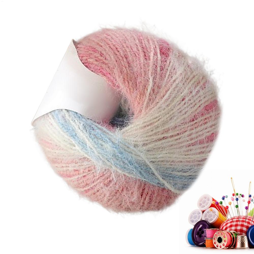 Пряжа для вязания крючком Шерсть Акрил Смесовая Градиентная нить 2 X 100г Длинный ворс Пряжа для вязания крючком для начинающих Для хобби Квилтинговые проекты
