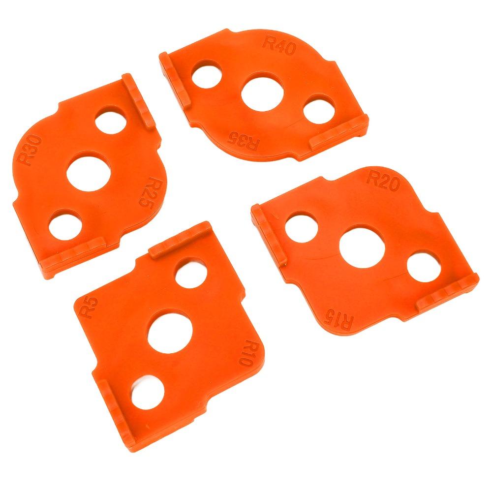4PCS High Hardness Radius Corner Templates Orange Routing Template Precision Radius Jig Woodworking