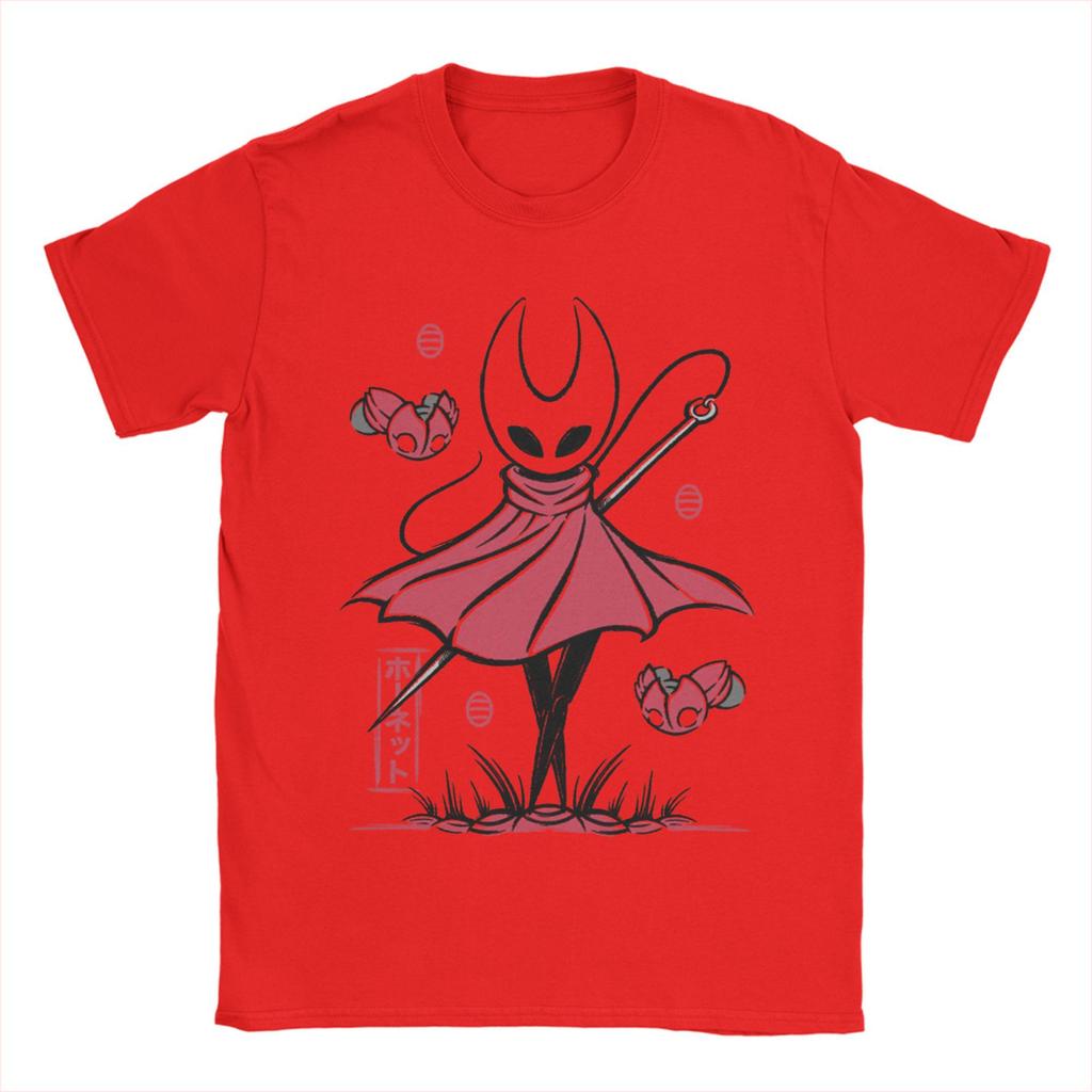 Vintage Hollow Knight Silksong Hornet T-Shirts for Men Round Collar Cotton T Shirts  Short Sleeve Tee Shirt Plus Size Clothes