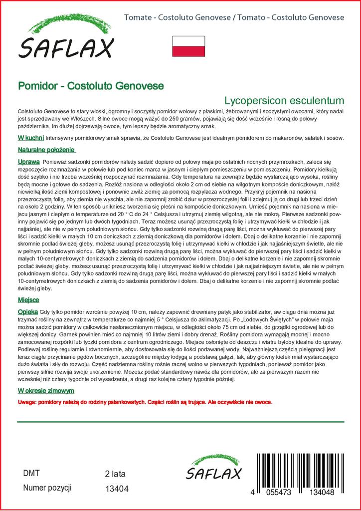 SAFLAX Garden in the Bag - Помидор - Costoluto Genovese - 10 семян - С субстратом в подходящем пакете-стойке - Lycopersicon esculentum