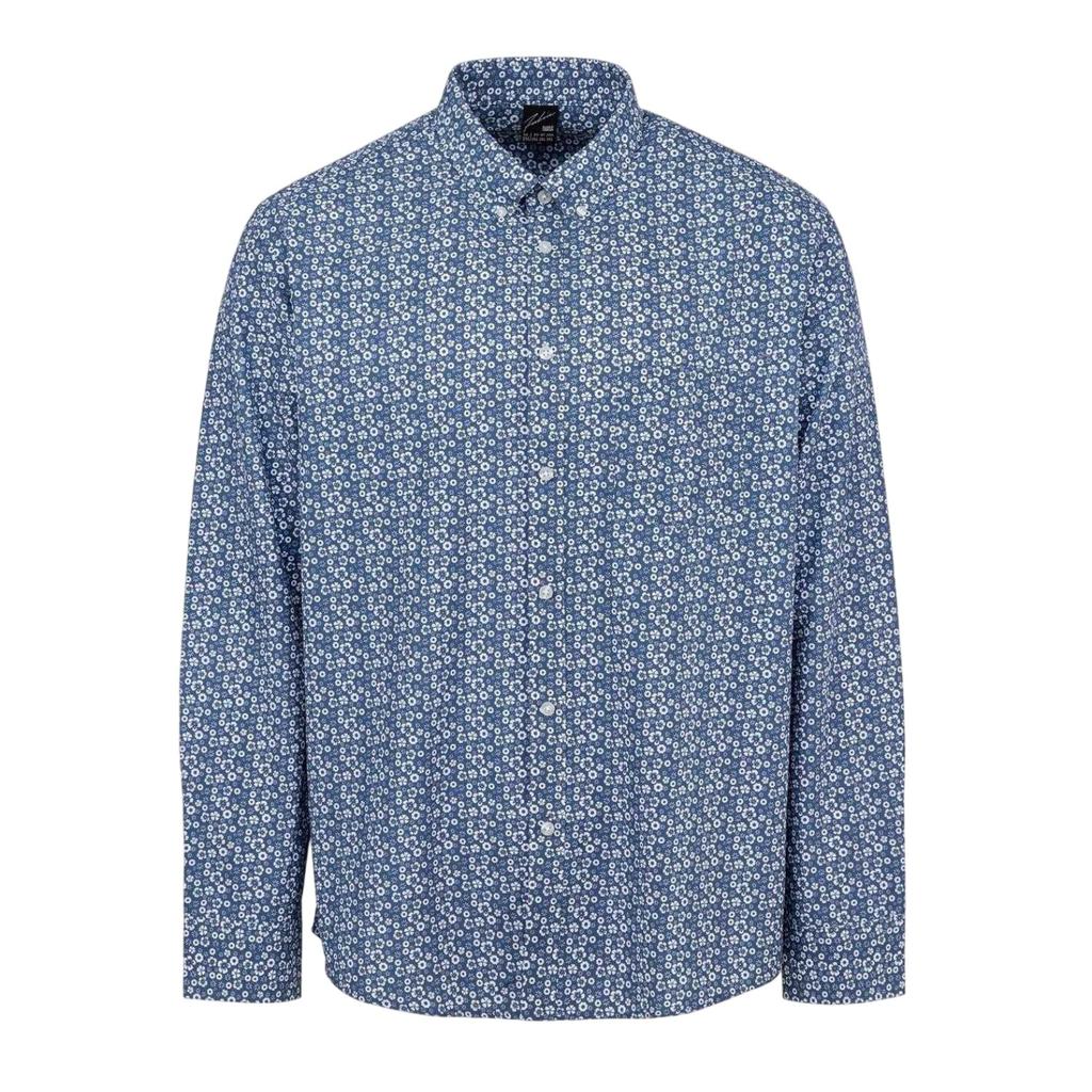 Fabric Mens Floral Poplin Long-Sleeved Shirt