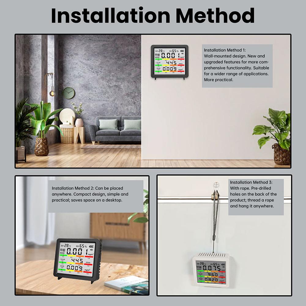 Temperature Humidity Meter Digital Air Thermometer Hygrometer CO2 Air Monitor Detector Tester Tool