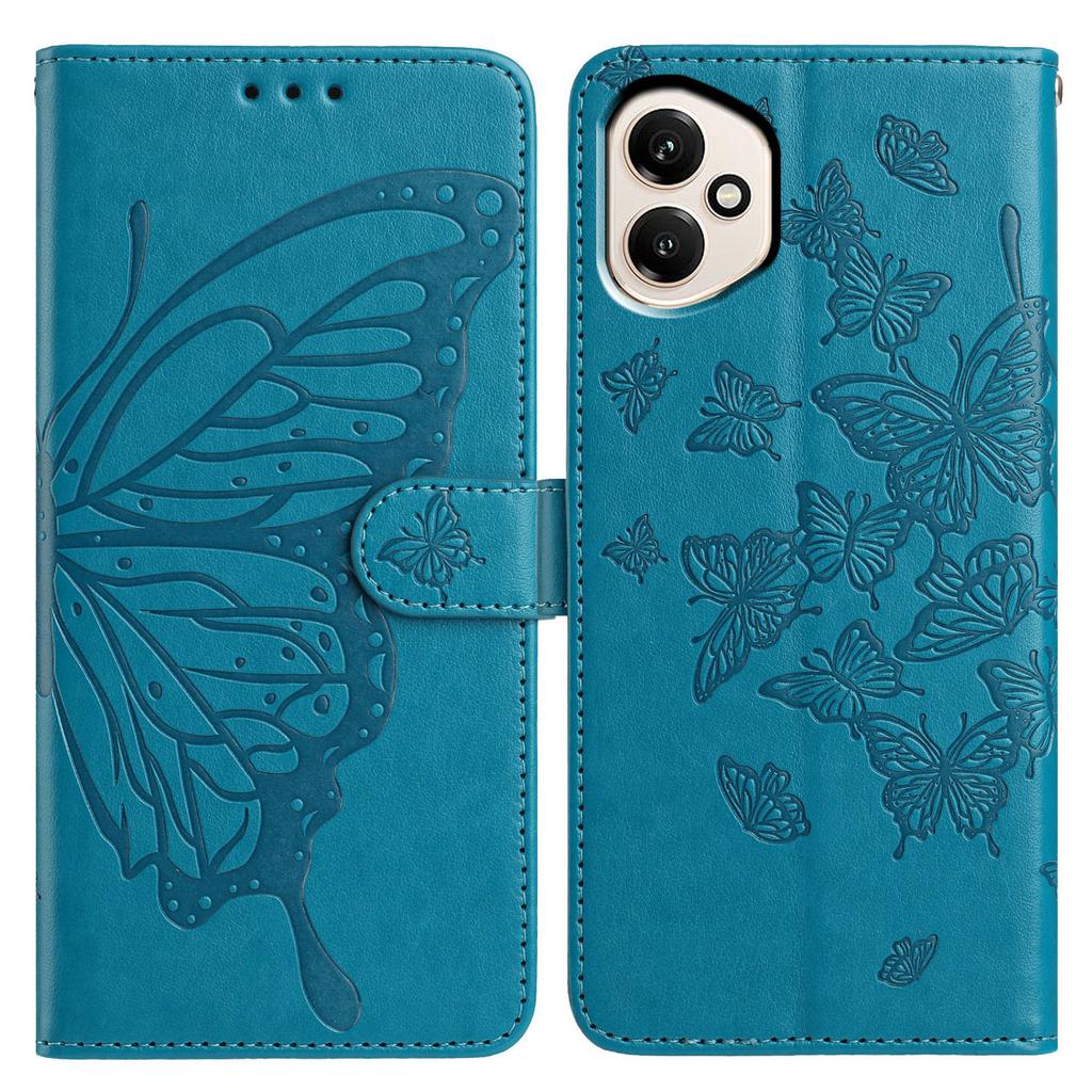 Для Honor 400 5G (Глобальный) Чехол Кошелек с тиснением Бабочка Подставка из ПУ кожи Флип-чехол для телефона с ремешком