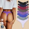 3 шт./компл., сексуальные трусики, женские хлопковые стринги, женское нижнее белье, трусики, стринги с низкой талией, нижнее белье с Т-образной спинкой, нижнее белье с v-образной талией