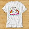 230 Gsm 100% Cotton F Ck Off Unicorn Cat Rainbow Gay Lesbian Pride Proud Best Seller T Shirt Cult Movie Retro Vintage Top Tee 1977