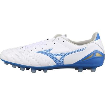 Morelia Neo 4 Удобные AG (Резиновые короткие шипы) Футбольные бутсы из кожи кенгуру с амортизацией для мужчин, футбольные бутсы бело-синие P1GA243525