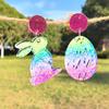 Easter Acrylic Bunny Earrings for Women Glittery and Colorful Rabbit Dangle Earrings Festive Holiday Jewelry for Easter Celebrations