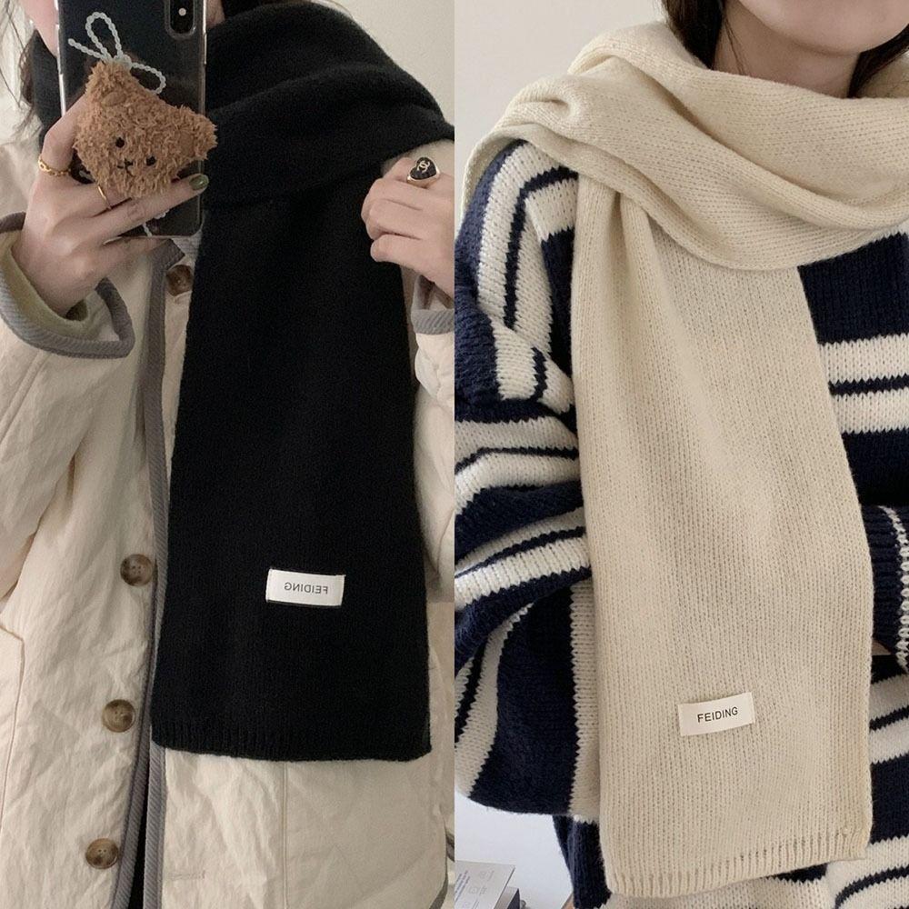 Solid Color Cross Scarf Thicken Neckerchief Neckerchief Wrap Neck Warmer Women