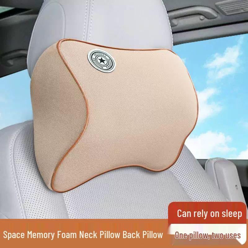Premium Memory Foam Car Headrest & Lumbar Support Pillow Set