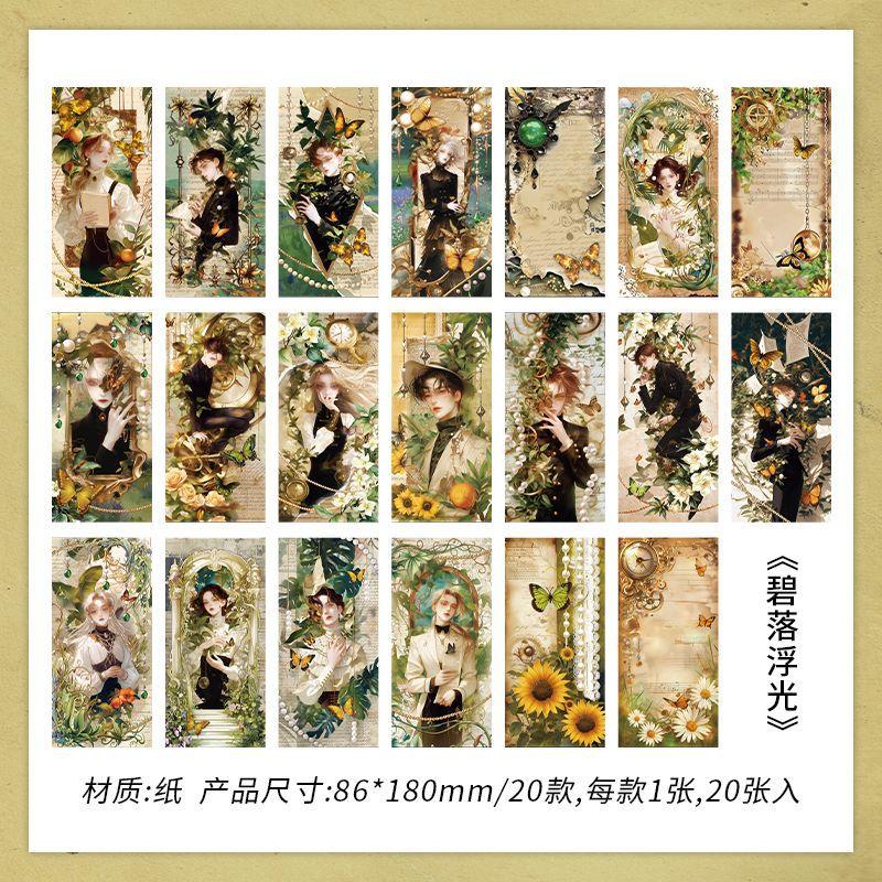 20 pcs Vintage Gothic character base collage and paper material paper European ledger decoration Scrapbooking Material