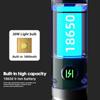 High Power Rechargeable LED Flashlights Zoomable Torch with Breathing Atmosphere Light Portable Work Lamp for Camping Waterproof