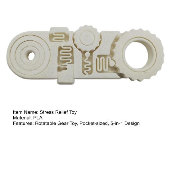 3D Printed Fidget Toy 5-in-1 Rotatable Gear And Gyroscopic Spinner Toy Portable