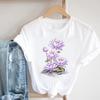 (Asian Size) Clothing Sweet Lovely Flower Trend  Casual Women Tee Top Short Sleeve T Shirt Fashion Print Lady Female Graphic T-shirts