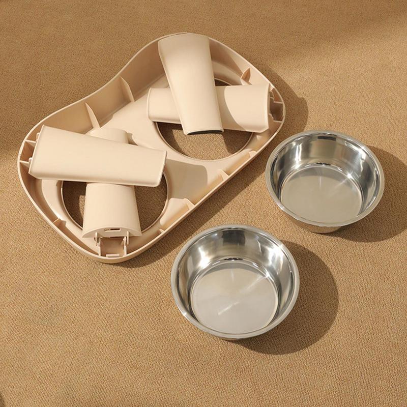 Elevated Dog Feeder Dogs Bowls foldable Raised Stand with Double Stainless Steel Food Water Bowls for Small Medium Large Dogs