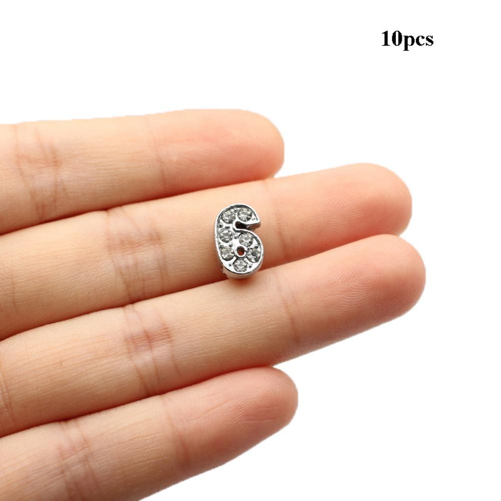 10pcs Number Bag Belt Decoration Silver Color Belt Buckle Decoration 20cm Cotton Dolls